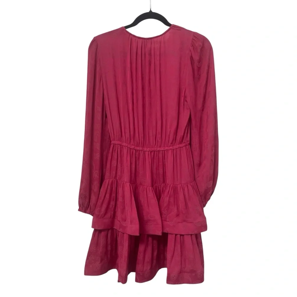 Current Air Fuchsia Long Sleeve V-Neck Dress NEW Size Small